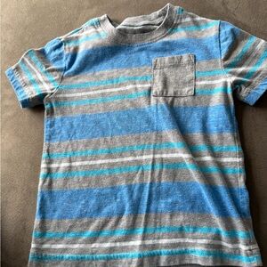 jumping beans Gray, Blue & Teal Striped Pocket Tee